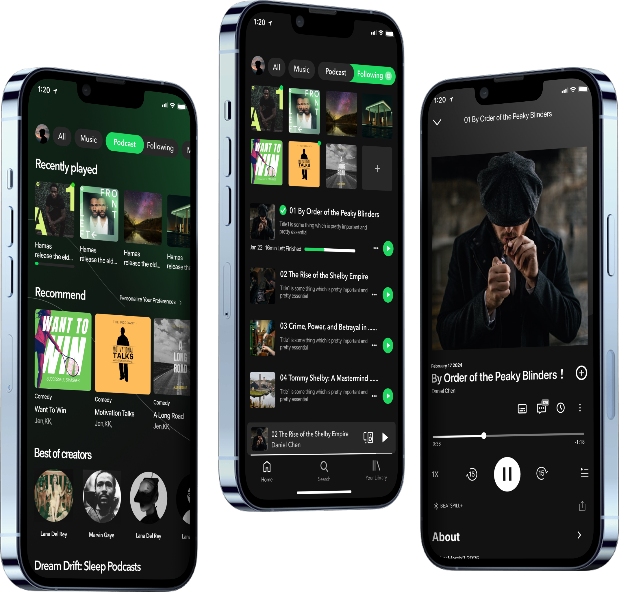 Spotify Podcast Redesign — hero mockup
